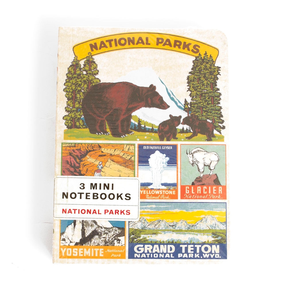 Cavallini, Memo & Notebooks, Art & School, 4"x5.5", Mini, Set, National Parks, 376280